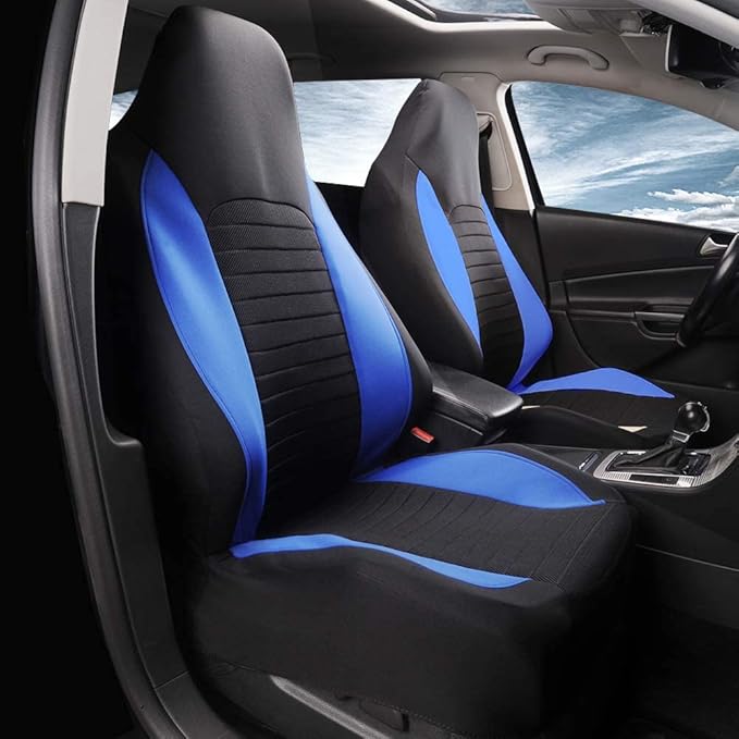 AUTOYOUTH Car Seat Covers - Bucket Seat Cover Seat Achieve The Perfect Combination of Style and Protection with Universal Fit Seat Covers for Sedan, Truck, SUV(Black Blue)…