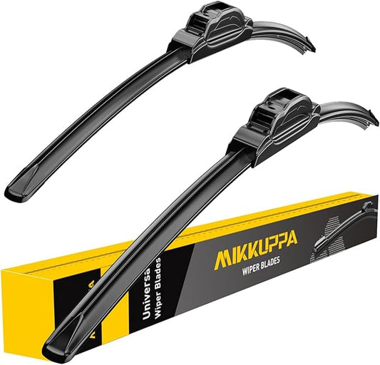 MIKKUPPA 22"+22" Windshield Wipers Blades Replacement for 2019-2023 Chevy Silverado 1500, 2008-2023 Ford Expedition, 2019-2023 Ford F Series, J&U Hook All Season Wiper Blades, Pack of 2