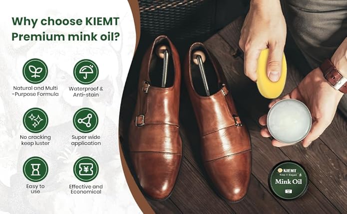 Premium Mink Oil Leather Conditioner & Cleaner - All-in-One Leather Care Kit for Boots, Shoes, Sofas, and More!