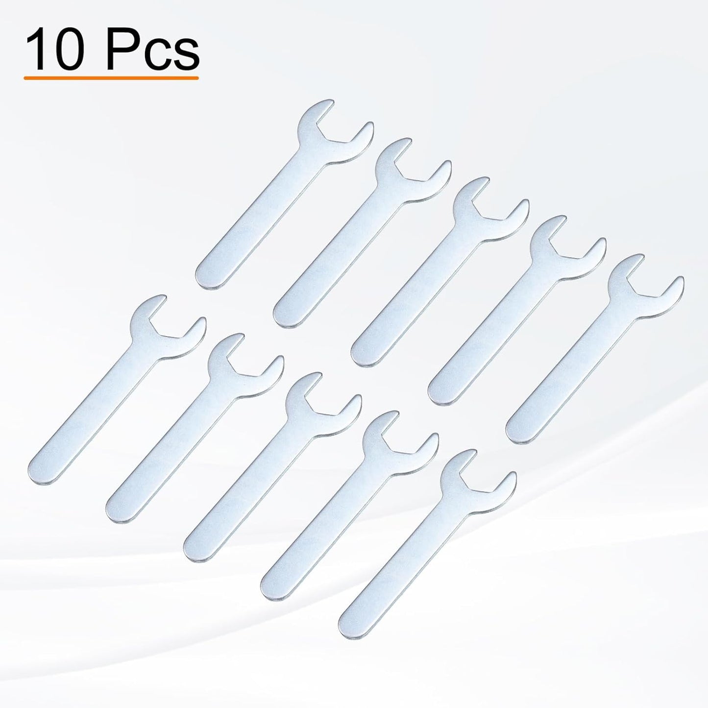 HARFINGTON 10pcs Small Wrench 15mm Open End U-Shaped Single Open Ended Spanner Super Thin Flat Head Galvanizing Wrench for Automotive Repair Furniture Assembly