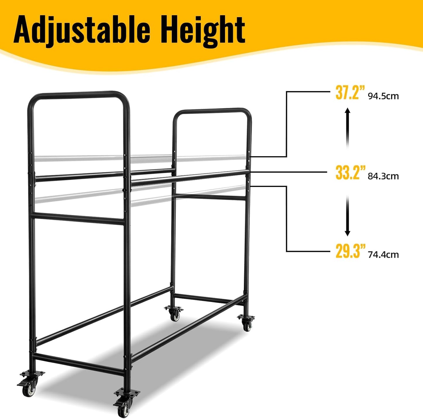 60" Tire Storage Rack - Rolling Tire Rack for Garage - Indoor/Outdoor Shelves 60 Inch Tire Rack Organizer