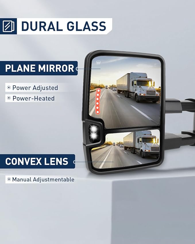 ECCPP Towing Mirrors High perfromance Automotive Exterior Mirrors Power Heated Turn Signal Replacement fit for 2003-2007 for Silverado for Sierra for Chevy for gmc 1500 2500 3500(07 New Body Style)