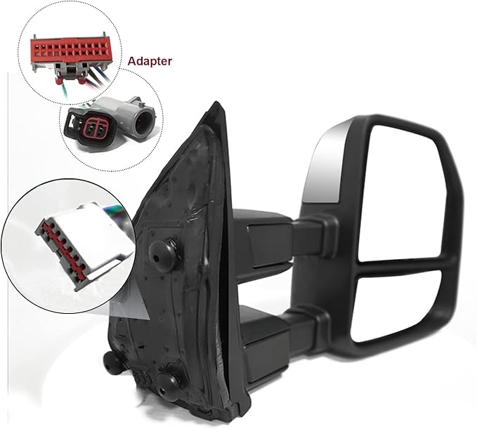 Towing Mirrors compatible for 1999-2016 Ford F250 F350 F450 F550 Super Duty Truck Side Mirrors with Turn Signal Light Power Heated Manual telescoping folding Chrome cap Pair
