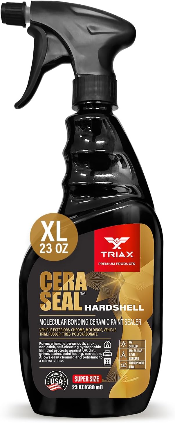 TRIAX Nano Ceramic Paint Sealer & Protector - Hardshell Cera Seal NANO and protector - Deep Reflective Shine - 100% Hydrophobic - UV Shield - Scratch Resistant (23 Ounce)