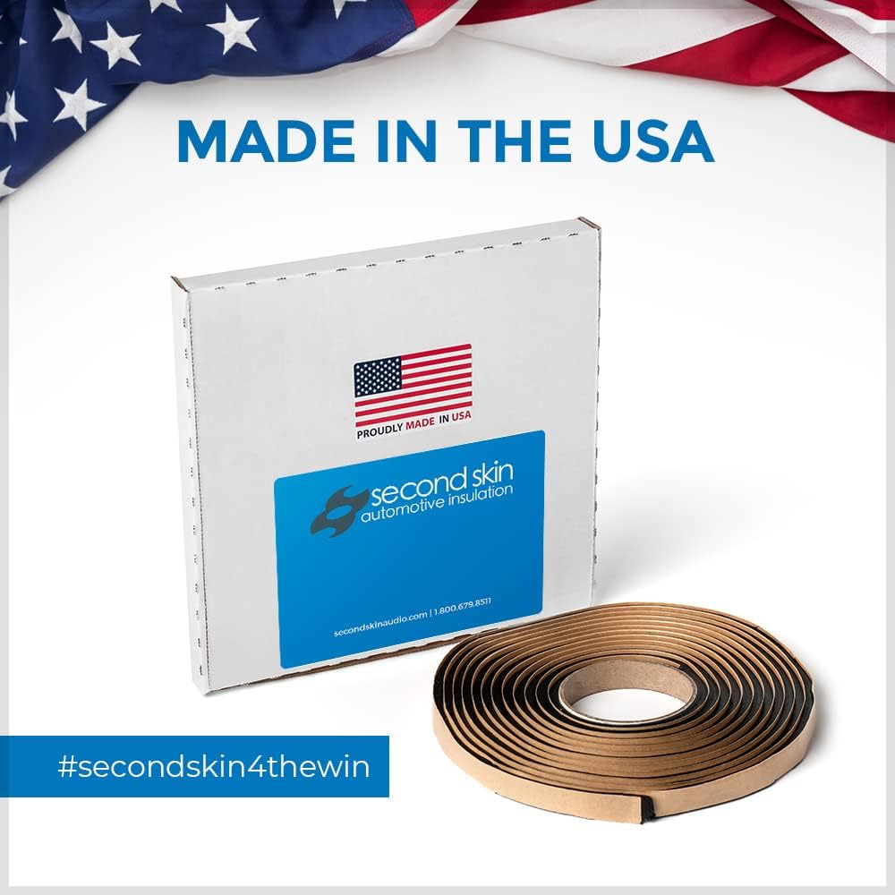 Second Skin Butyl Sealant Tape – Butyl Rubber Sealant, Multi-Purpose Butyl Rope, and Putty Tape for Automotive (Car, RV, Marine) – 1/4” x 1/2" x 20’ – Made in The USA
