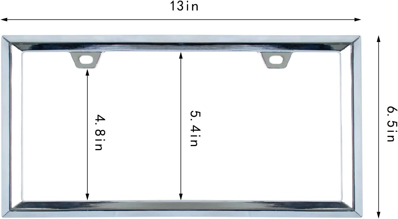 3D Chrome License Plate Frames, Pure Zinc Alloy Metal (Triangle Pattern)