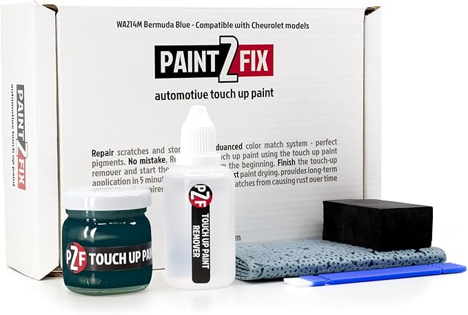 WA214M Bermuda Blue | Blue Green Crystal Touch-Up Paint Kit for Scratches and Chips - Compatible with Chevrolet Models