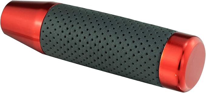 Abfer Weighted Shift Knob Leather Car Gear Stick Shifter Handle Adapter Short Shifting Lever Knobs for Most Vehicle Trucks, Red