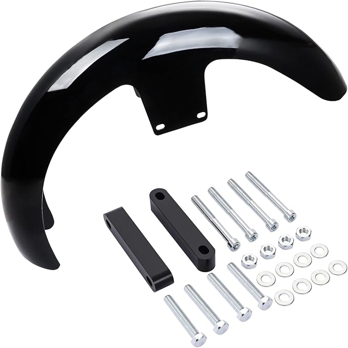 21 Inch Wheels Wrap Front Mudguard For Harley Davidson Touring Electra Road Street Glide Custom Baggers Road King motorcycle fender (Gloss Black A)