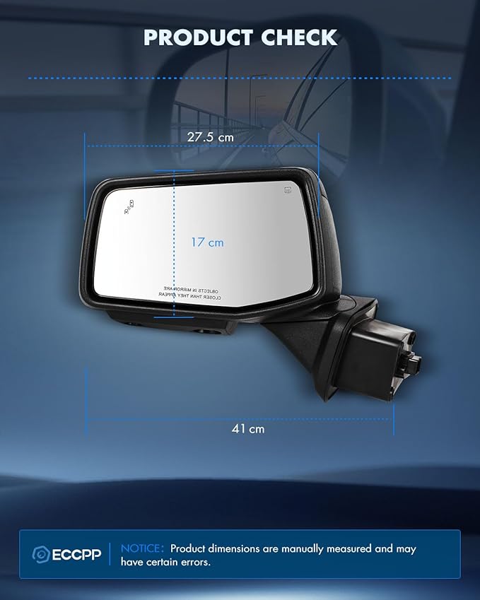 ECCPP Tow Mirrors Towing Mirrors Fit For 2019-2023 For GMC For Serria 1500 With Left Right Side With Power Heated light on cover puddle light Blind spot light Temp sensor Manual Folding