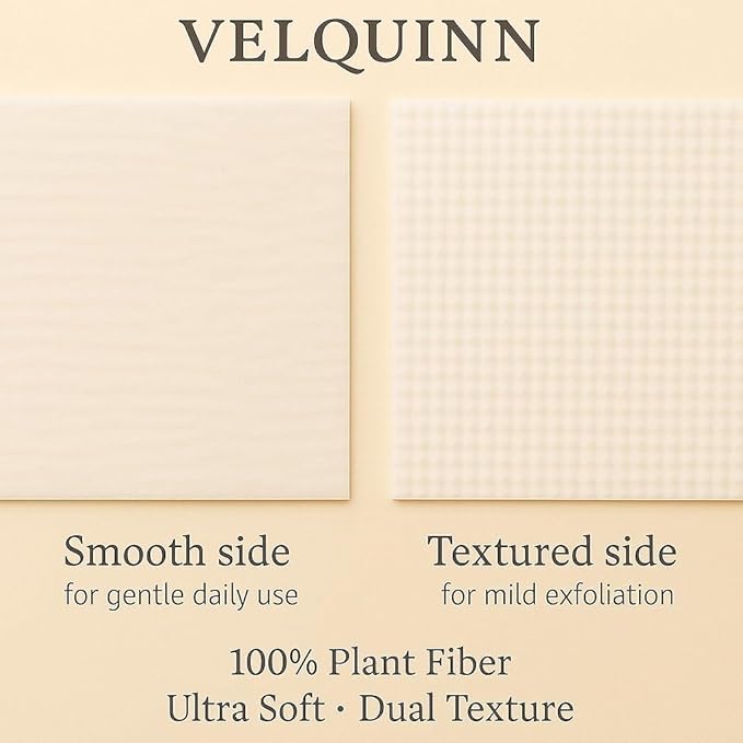 Velquinn Ultra Soft Face Towels, 100% Organic, Biodegradable, Hypoallergenic, Dermatologist Tested, 50 Count