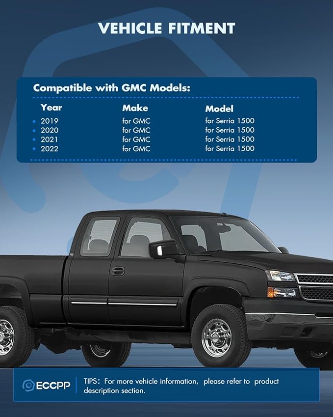 ECCPP Tow Mirrors Towing Mirrors Fit For 2019-2023 For GMC For Serria 1500 With Left Right Side With Power Heated light on cover puddle light Blind spot light Temp sensor Manual Folding