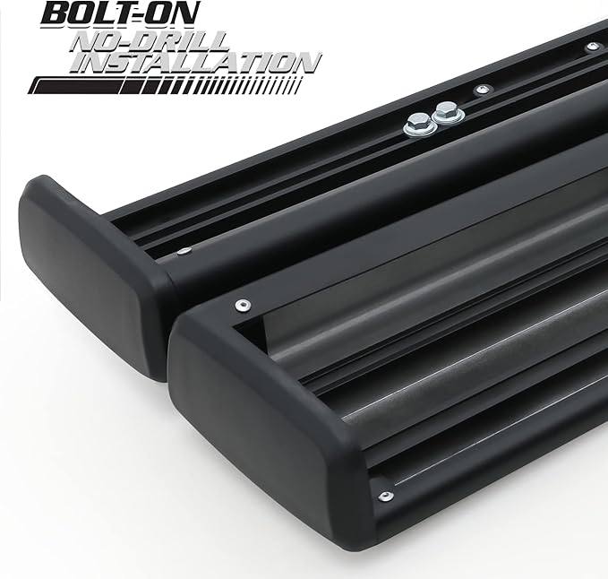 M-Auto 6" Running Boards Side Step Bars Compatible with 2019-2025 Chevy Silverado GMC Sierra 1500 2500HD 3500HD Extended Cab, Aluminum Side Step Nerf Bars, Powdercoated Black