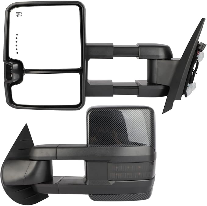 ECCPP Towing Mirrors Tow Mirrors With 2007-2014 For Chevy For Silverado For GMC For Sierra Truck Power Heated Turn Signal Width Light Lh Rh Pickup Truck