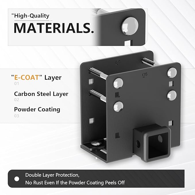 RV Bumper Hitch Receiver for 2" to 4" Rear Beams, 2-Inch Trailer Tow Hitch Adapter with 3,500 lbs Capacity, Fits RV Tire Carrier, Ball Mount, Cargo Carrier, Bike Racks, Camper Accessories