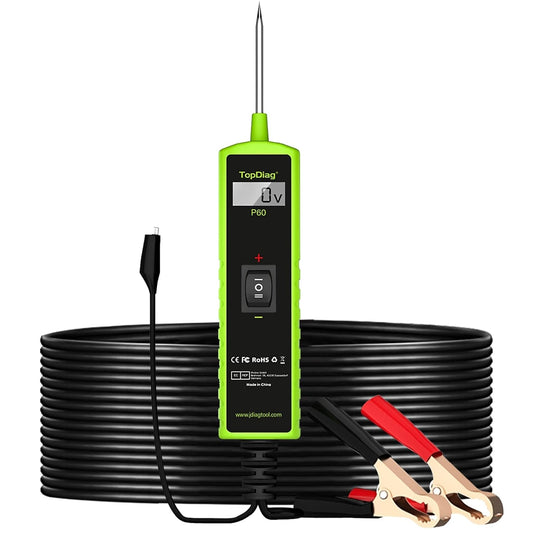 Test Light Automotive Electrical Tool, Topdiag P60 Car Circuit Tester, 12V 24V Power Circuit Probe Kit, 6-30V Vehicle Short Circuit Finder Automobile Voltage Tester, Component Activation Tool