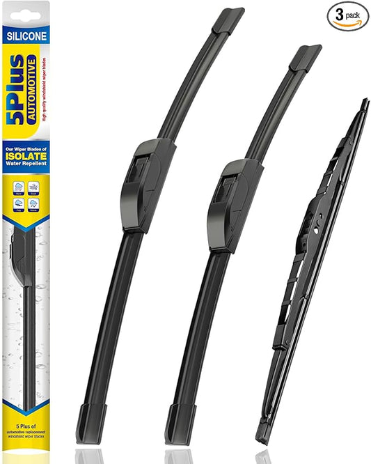 5 PLUS® Windshield Wipers Replacement for Dodge Grand Caravan 2020-2008,Silicone Water Repellent Wiper Blades-26"/20"/16"(Set of 3), OEM Fit HOOK ARM, All-Season, Easy Installation