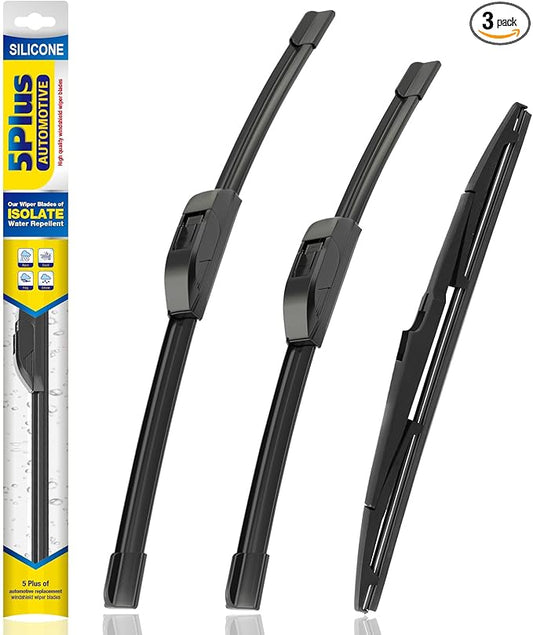 5 PLUS® Windshield Wipers Replacement for Hyundai Tucson 2024-2021,Silicone Water Repellent Wiper Blades-26"/16"/11"(Set of 3), OEM Fit, All-Season, Easy Installation