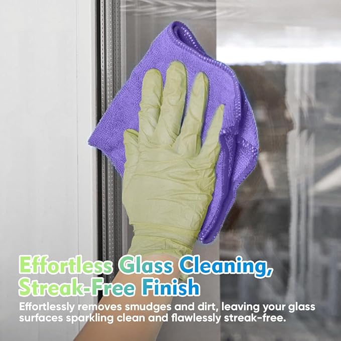 HOMEXCEL Purple Microfiber Cleaning Cloth 12 Pack 12.5 x 12.5 Inch Microfiber Towels for Cars Ultra Absorbent Cleaning Rags Lint Free Cleaning Towels for Household Kitchen, Window Car