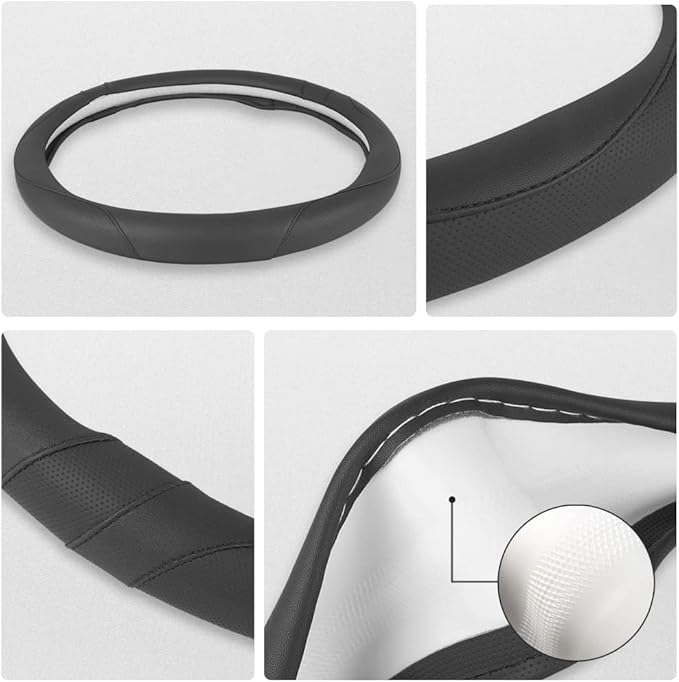 West Llama Customized Auto Car Steering Wheel Cover for Dodge 1989-2011 RAM 1500 2500 3500, Charger, Durango, Challenger (Black-Standard Size)