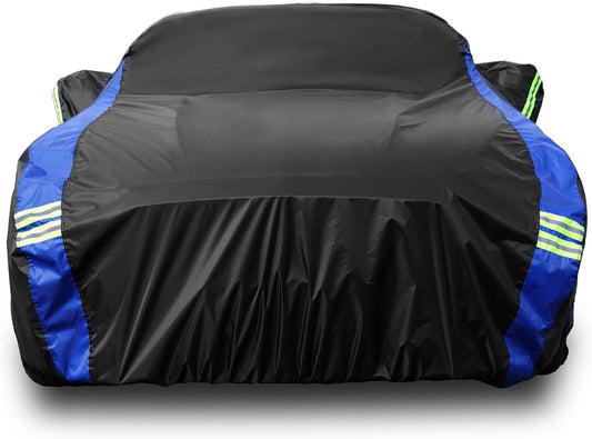 Avecrew for Ford Mustang Car Cover Waterproof All Weather for Automobiles, Outdoor Full Exterior Covers Fit Sedan Ford Mustang with Windproof Strap