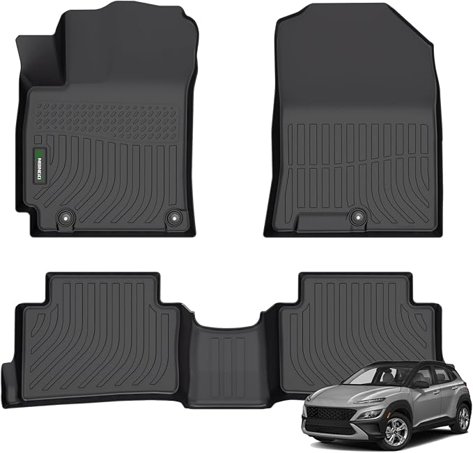 ANBINGO®Floor Mats Fit for Hyundai Kona 2018-2023 (No for EV) All Weather Mats for 2019 Kona TPE Car Mat Rugs for 2020 Kona Rubber Trunk Carpet for 2021 Kona Automotive