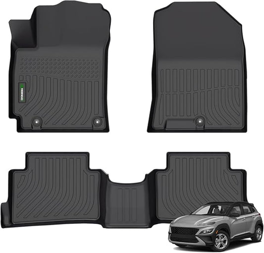 ANBINGO®Floor Mats Fit for Hyundai Kona 2018-2023 (No for EV) All Weather Mats for 2019 Kona TPE Car Mat Rugs for 2020 Kona Rubber Trunk Carpet for 2021 Kona Automotive