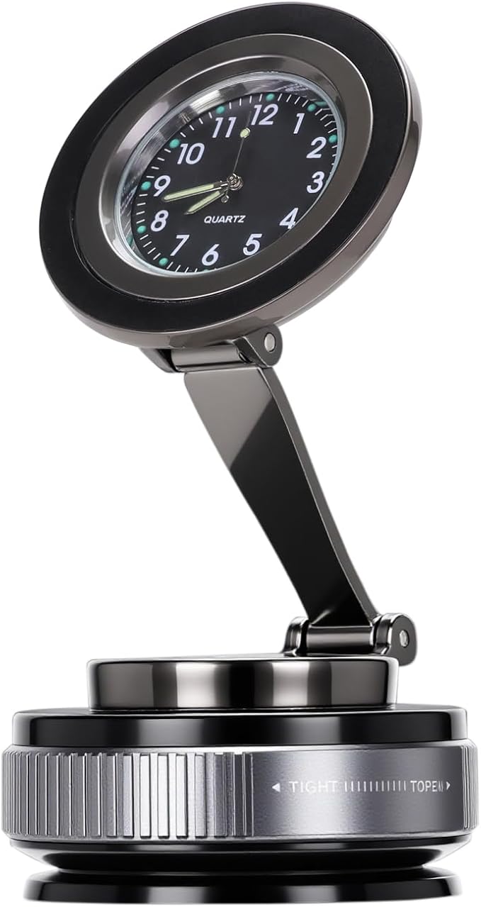 Magnetic Car Phone Holder for iPhone Magsafe, 360°Foldable Suction Cup Phone Mount, Stand for Desk with Clock Compatible with All Smartphones