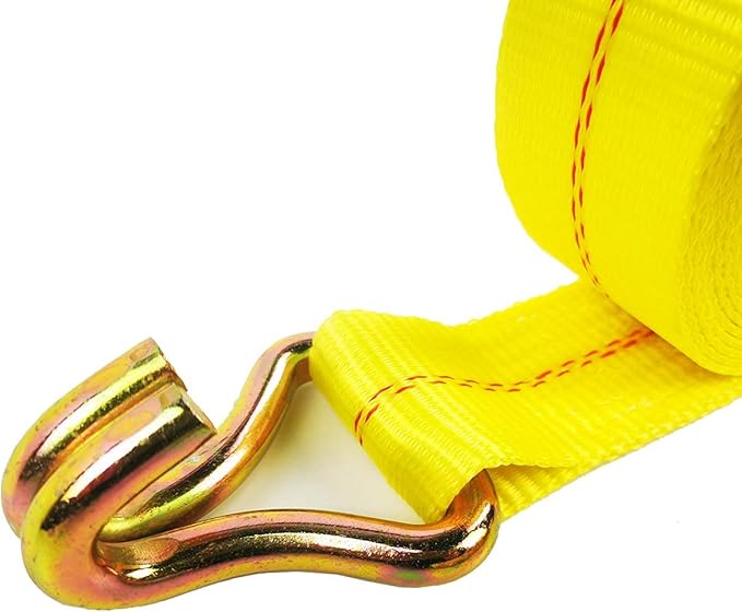 4 Pack 2" x27' Ratchet Strap Tie Down 10000lbs J Hook,Heavy Duty Tie-Down Ratcheting Cargo Truck Straps Wire Hook Ends, J-Hook Ratchet Strap TieDowns KJE