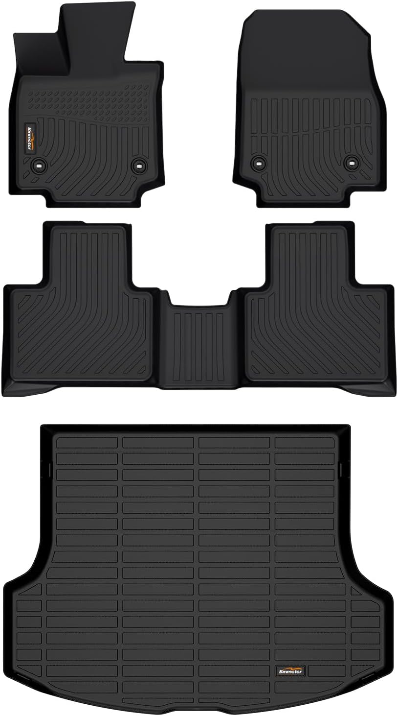 Binmotor-All Weather Floor Mats & Cargo Liner for RX 2025 2024 2023 RX350 | RX350h | RX500h (NOT for RX450h+PHEV) Heavy Duty Car Floor Liners for RX 350 Accessories-Black