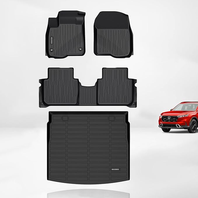 KELCSEECS Floor Mats & Cargo Liner Custom for 2026 2025 2024 2023 Honda CRV Hybrid Cargo Mat Floor Liners Trunk Liner Car Mats Trunk Mat Honda CR-V All Weather Floor Mats Accessories