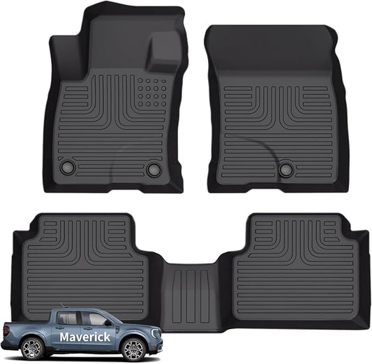 Wayhigh-for Ford Maverick 2022-2024 2025 (Not for Hybrid) All Weather Floor Mats Custom Fit TPE Heavy Duty Car Mats Maverick Accessories