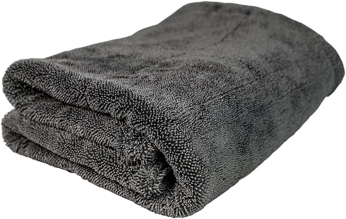 ExoForma Mega Car Drying Towel - Holds Up to 9 lbs, No Streaks, Scratches, or Water Spots | 1200 GSM Microfiber Double Twist Pile & Edgeless Design, 1 Quick & Effortless Dry - 24” x 36”