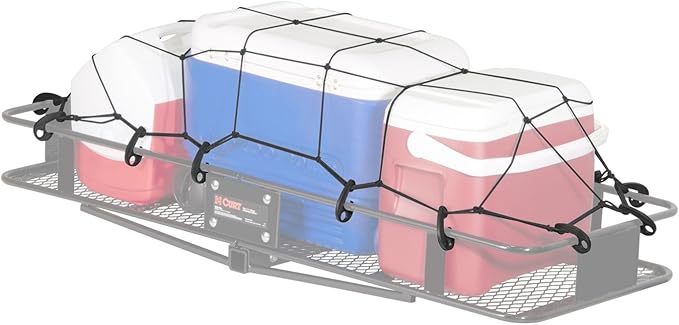 CURT 18201 65 x 38-Inch Elastic Cargo Net with Hooks for Roof Basket