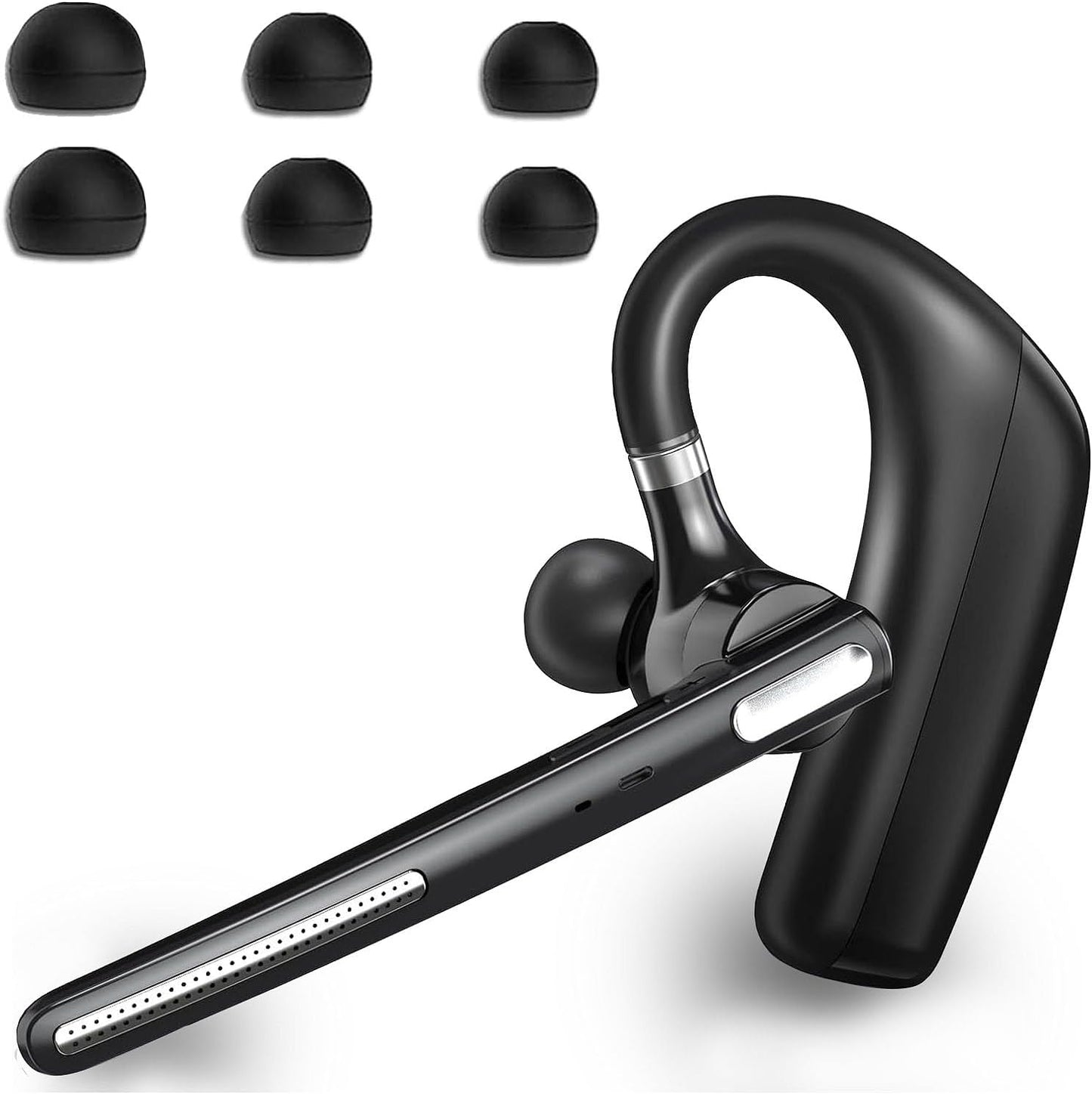 Bluetooth Headset V5.4, Wireless Bluetooth Earpiece with CVC8.0 Dual Mic Noise Cancelling, 110 Hours Talktime Hands-Free Headphones for Cell Phone, iPhone and Android, for Trucker and Business Use