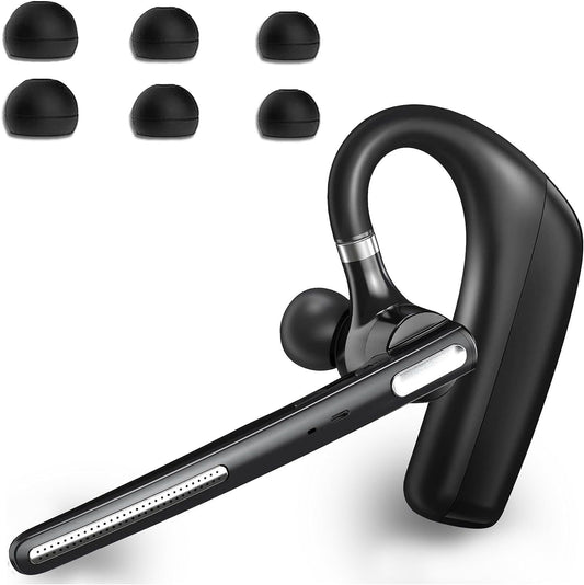Bluetooth Headset V5.4, Wireless Bluetooth Earpiece with CVC8.0 Dual Mic Noise Cancelling, 110 Hours Talktime Hands-Free Headphones for Cell Phone, iPhone and Android, for Trucker and Business Use
