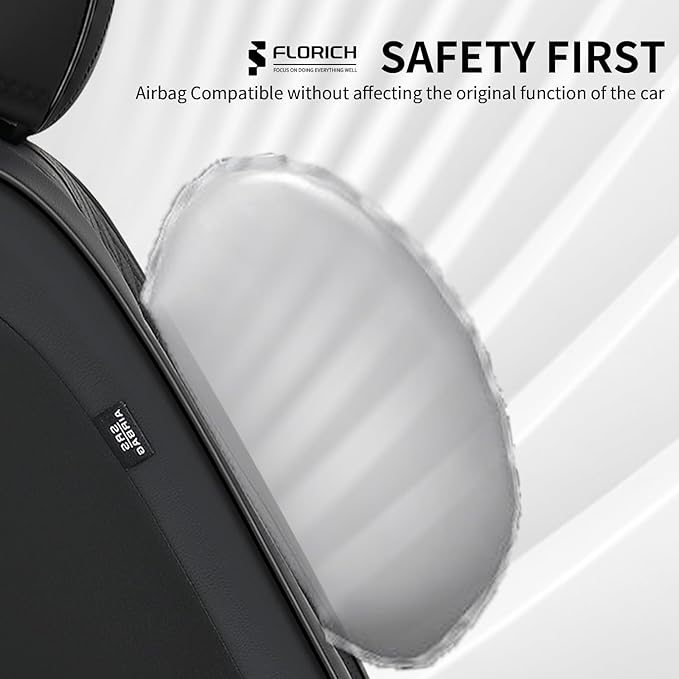 FLORICH Automotive Seat Covers, Waterproof Seat Covers, Black Car Seat Cover, Leather Car Seat Covers 2 Pack Car Seat Cushion Protector Universal Fit for Most Cars SUV Trucks