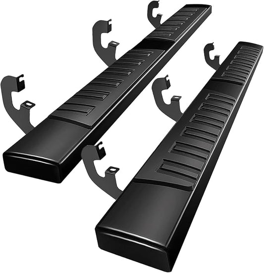 PZ 6 inch Double Cab Running Boards Compatible with 2019-2025 Chevy Silverado/GMC Sierra 1500, 2020-2025 for 2500HD 3500HD Black Aluminum Alloy Side Step Nerf Bar