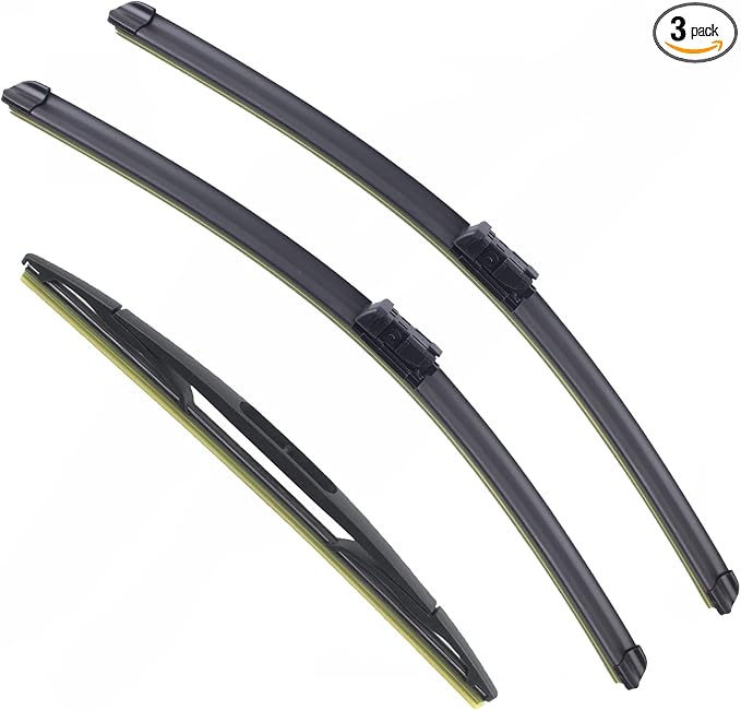 Front and Rear Windshield Wipers (pack of 3pcs) for Toyota Prius 2016-2020 28" + 16" Front Windscreen Wiper Blades and 16" Rear Wiper Blade