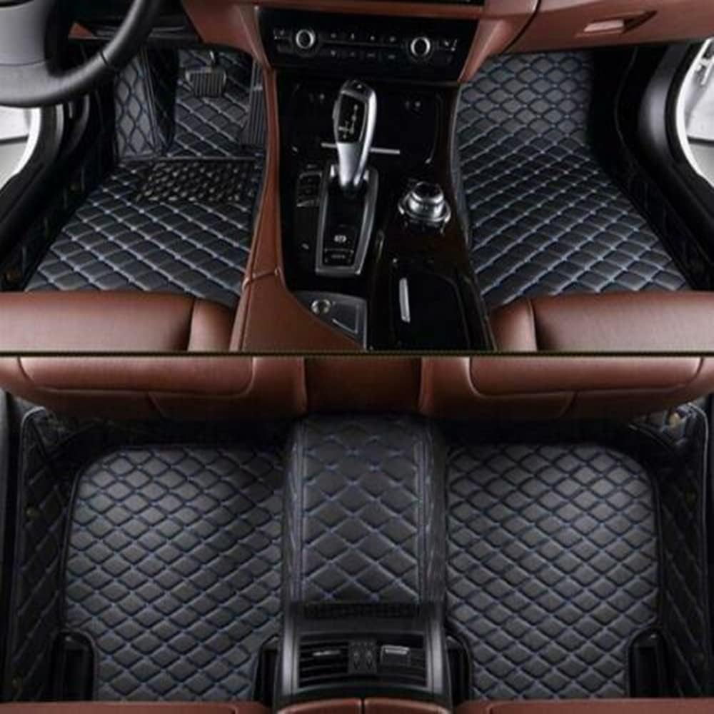 Custom All-Weather Protection Luxury Leather Floor Mats for Cars SUVs Trucks According Anti-Slip Leather Floor mats ﻿ (Black Blue)