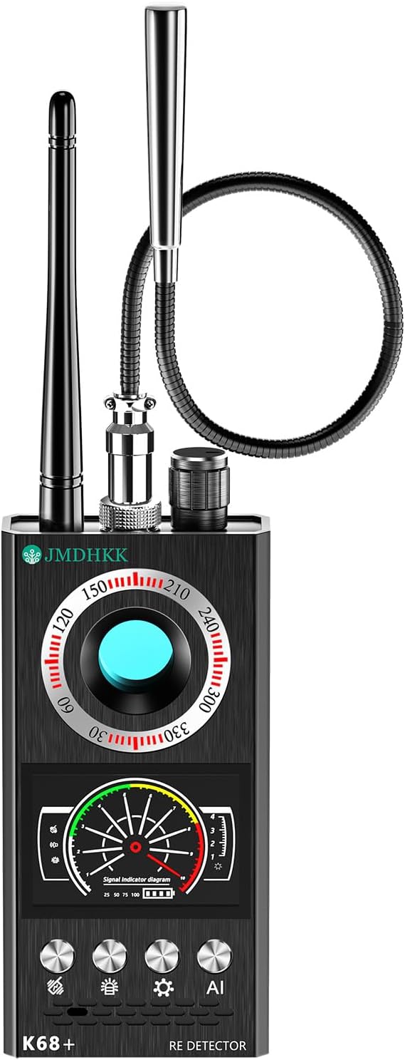 JMDHKK Hidden Camera Detector & Bug Detector – Magnetic Tracker & Wireless Signal Finder for Home, Office, Hotel, Car – Advanced Privacy Protection for Travel & Security(Black)