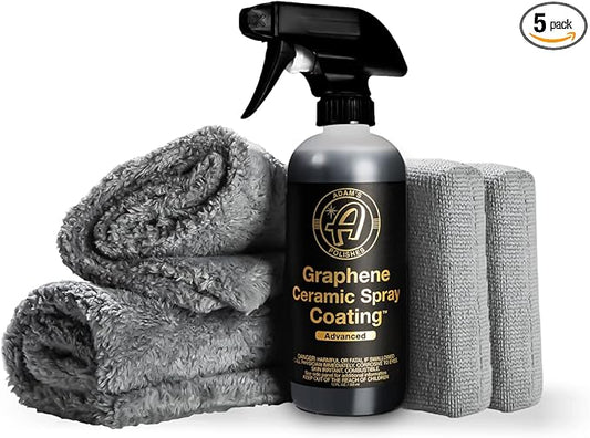 Adam's Advanced Graphene Ceramic Spray Coating Kit - 18+ Months Sprayable Graphene Oxide Ceramic Coating for Cars, Boats, RV's & Motorcycle - Adds Extreme Gloss, Depth, Shine & Protection