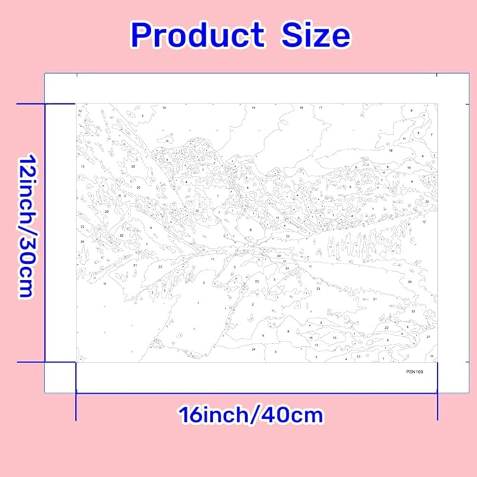 Paint by numbers Kit for adults beginners 2 pack paint by numbers for adults rolled up canvas for home decoration creative wall art with colorful gift box 12x16 inch mountain lake sunset 169-170