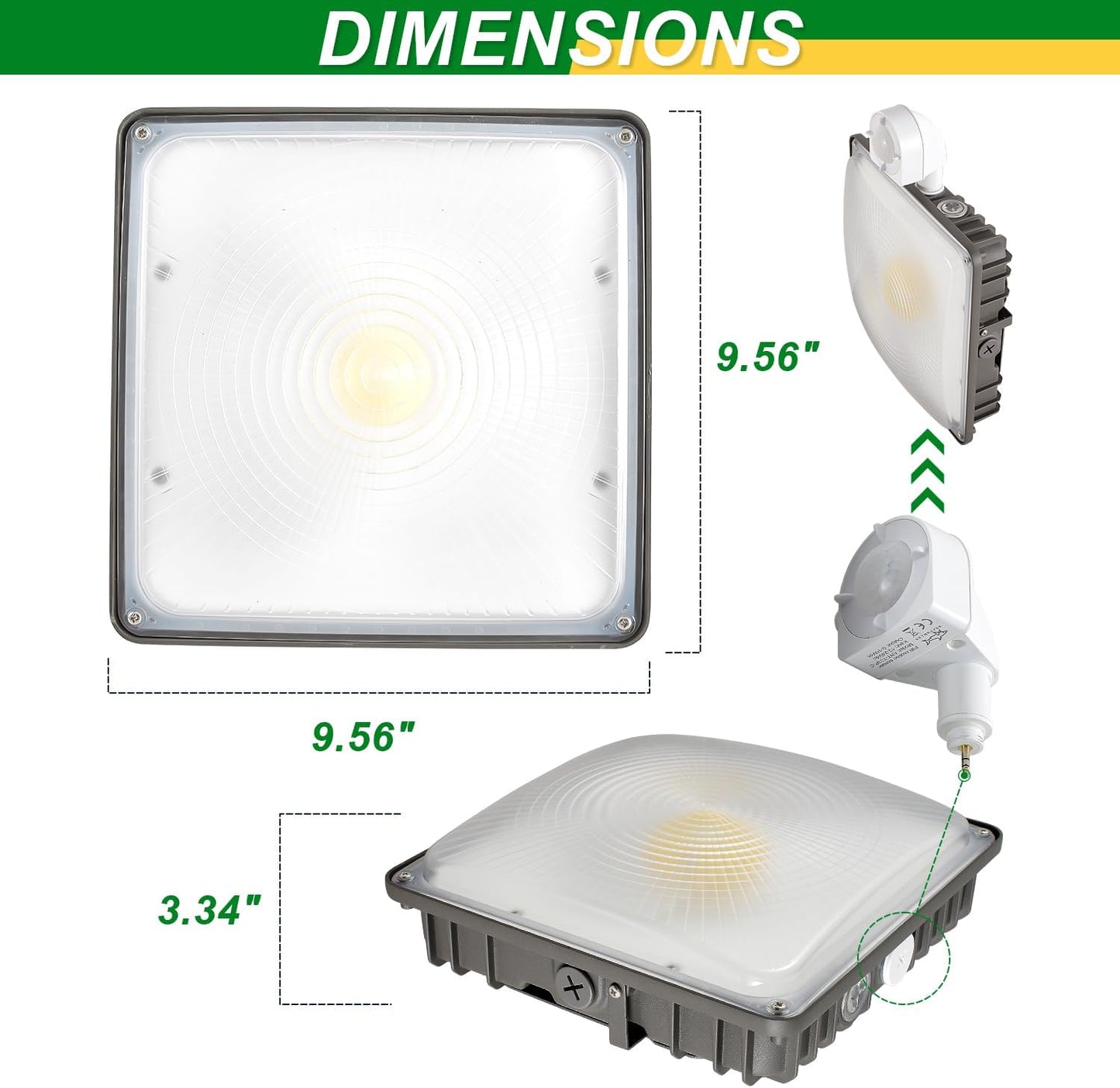 70W/45W/30W Power Selectable LED Canopy Garage Light with 3CCT (3500K/4000K/5000K), LED Parking Garage Lights 90-277V IP65 Commercial Residential Lights DLC (30W/45W/70W Power Selectable -2 PACK)