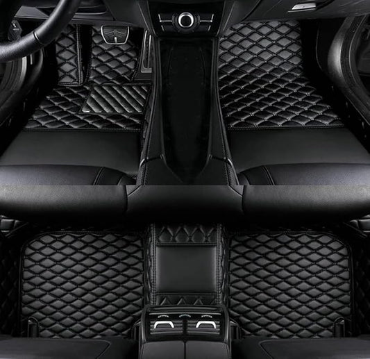 Custom car Floor mats Suitable for 99% car Truck SUV,car mats All Weather Personalized,Full Coverage Luxury Car Mats, Anti-Slip Leather Floor mats. (Pure Black)