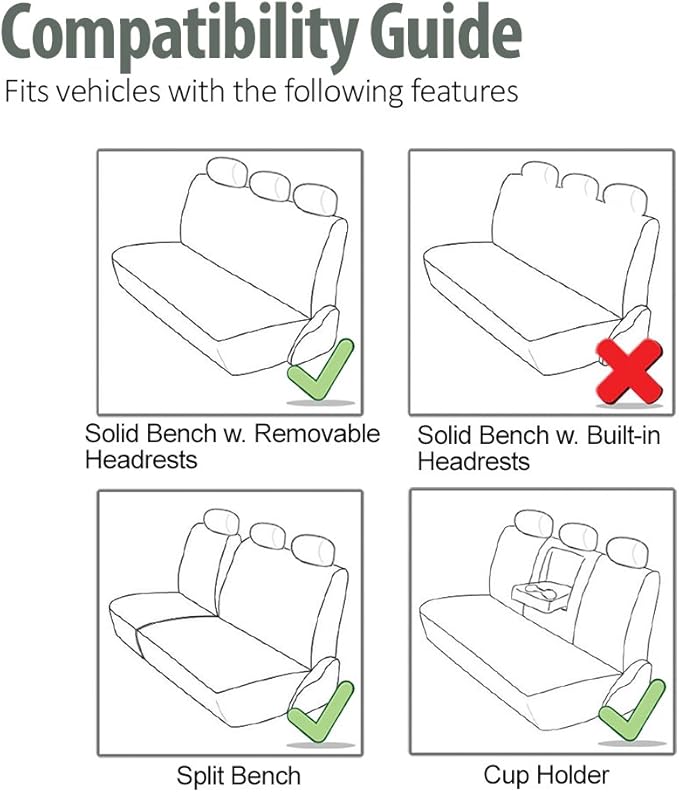 FH Group Car Seat Cover for Back Seat Premium 3D Air Mesh Gray Seat Cover Universal Fit Rear Seat Cover Split Bench Car Seat Protector for Dogs and Kids, Car Interior Accessories for SUV Sedan Van