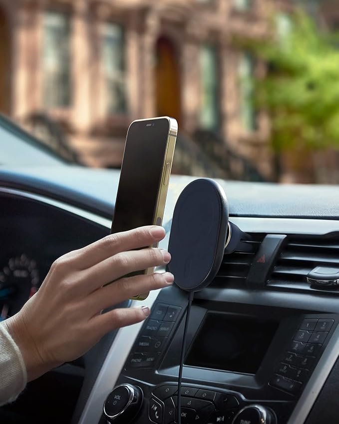 iOttie Velox Magnetic Wireless Charging Air Vent Car Phone Mount. Compatible with MagSafe iPhones including iPhone 12/13/14/15/16/17 Series (Car Charger Included)