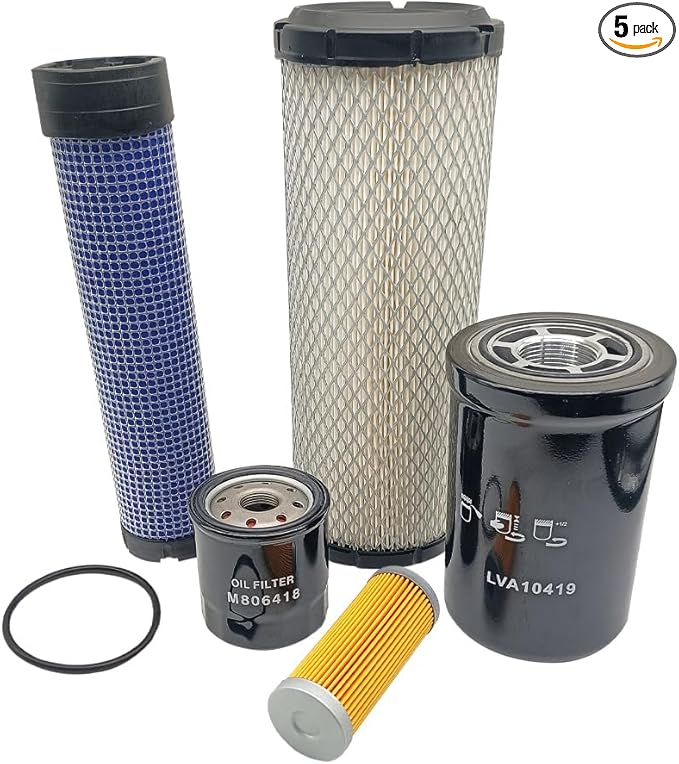 LVA21198 Maintenance Filter Kit Fit for John Deere 4200 4300 4400 Compact Utility Tractor, Oil Filter Kit Replace M131802 M131803 M806419 MIU804763 LVA10419