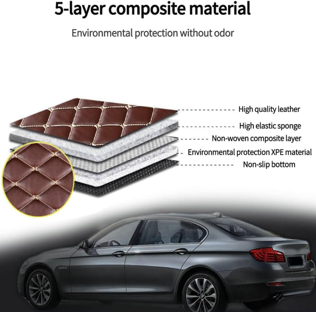 Custom Personalized Floor Mats for Cars，Luxury Full Coverage All Car Floor Mats，Anti-Slip Leather Car Mat Set ，Custom Floor Mats for 99% of Cars, Trucks & SUVs. (Grey)