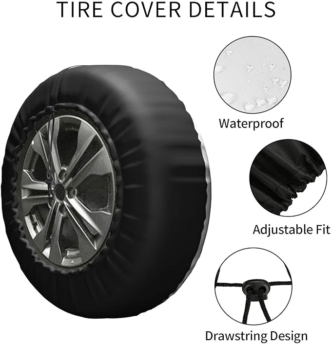 Custom Spare Tire Cover Personalized Tire Cover Add Your Own Design Photo Text Universal Waterproof Wheel Tire Protectors Fit for Camper Truck Trailer RV SUV and Many Vehicle 17 Inch